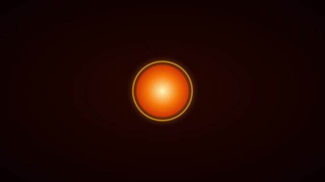 Glowing orange sun sphere with concentric rings abstract motion animation 4k background