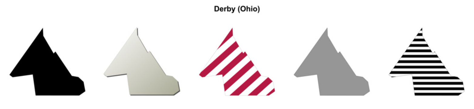 Derby (Ohio) blank outline map set