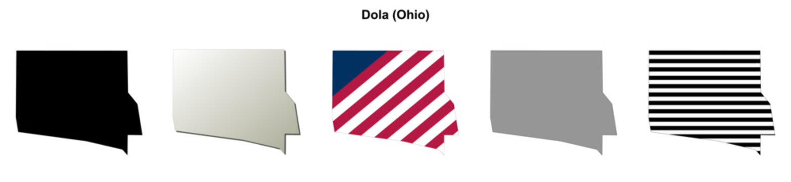 Dola (Ohio) blank outline map set