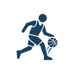 Obraz premium Man playing basketball with ball.