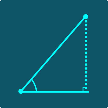 Angle of Elevation Icon &ndash; Right Triangle with Line of Sight and Angle Arc
