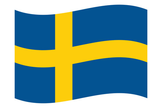Waving flag of sweden, a nordic country in northern europe the flag features a yellow nordic cross on a blue field, symbolizing the swedish coat of arms