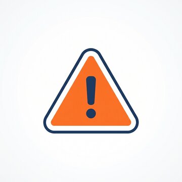 Orange triangle warning sign icon with exclamation mark for danger alert, error, and caution