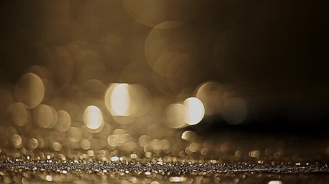 Reflection of sunset in water for natural background with glow and glitter