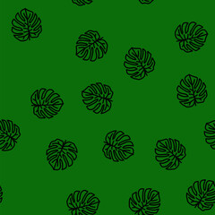 monstera plant leaf vector seamless pattern monstera plant leaf sign illustration © vectorwin