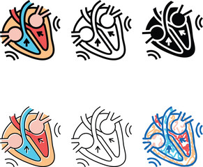 Obraz premium systole variants disease color icon vector. systole disease sign. isolated symbol