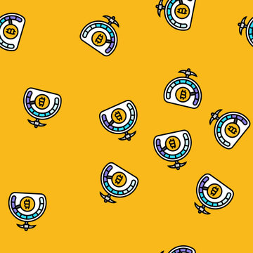 difficulty cryptocurrency mining vector seamless pattern difficulty cryptocurrency mining sign illustration
