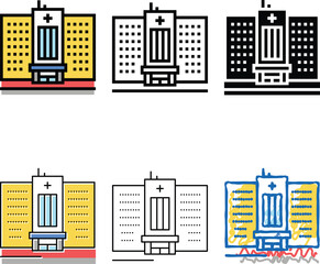 Fototapeta premium hospital building color range icon vector. hospital building sign. isolated symbol