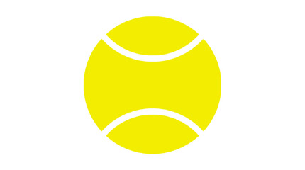 Obraz premium Bright yellow tennis ball icon on isolated white background vector
