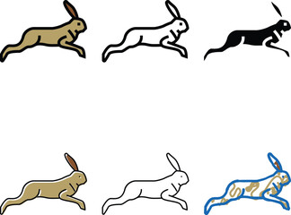 Naklejka premium hare designs wild animal color icon vector. hare wild animal sign. isolated symbol