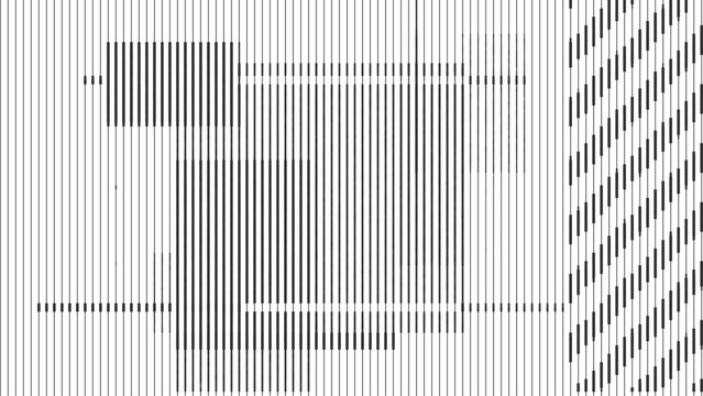 Monochrome vertical line halftone pattern creating an abstract geometric glitch design
