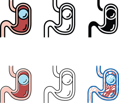 bloating bariatric color styleset icon vector. bloating bariatric sign. isolated symbol