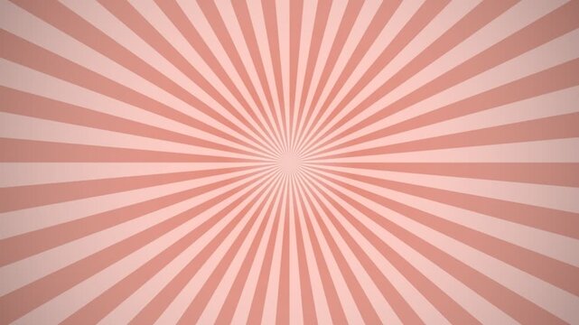 Peach sunburst background rotating retro rays