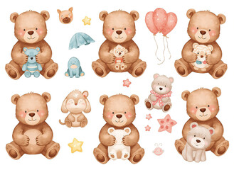Fototapeta premium Balloons and cute animals Flying 
