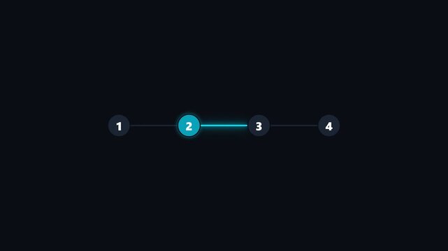 Business onboarding steps progression timeline with sweeping glowing light