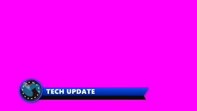 Tech update lower third banner with blue design