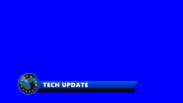 Tech update lower third blue digital news banner