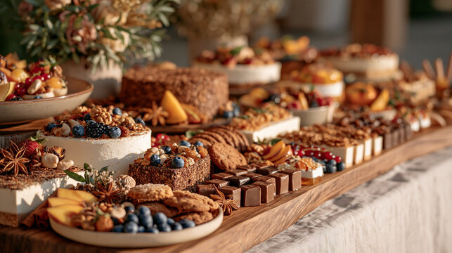 Premium dessert buffet featuring elegant sugar-free sweets for healthy celebrations and diabetic-friendly entertaining.