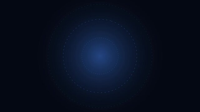 Abstract blue concentric circles pulsing motion animation 4k background, for digital technology presentations