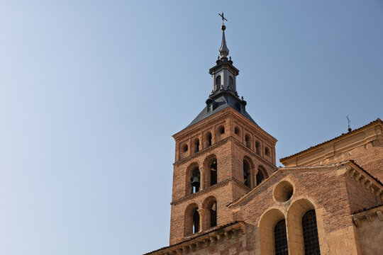 Segovia, spain; 07 25 2026 church of san martin bell tower in segovia