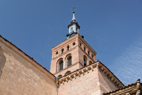 Segovia, spain; 07 25 2026 san esteban church bell tower segovia spain architecture