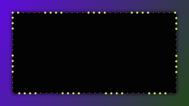 Glowing yellow dot frame border on dark background