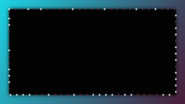 Glowing neon border frame with pulsing light dots