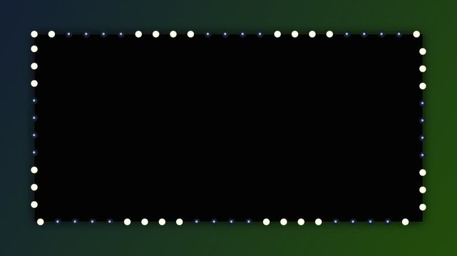Neon glowing dotted frame border on dark gradient