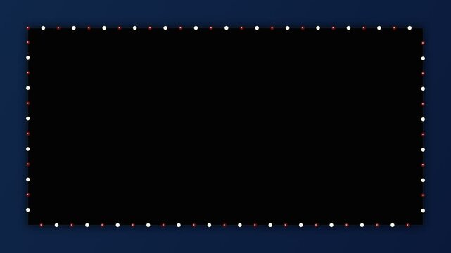 Neon glowing frame border with blinking lights