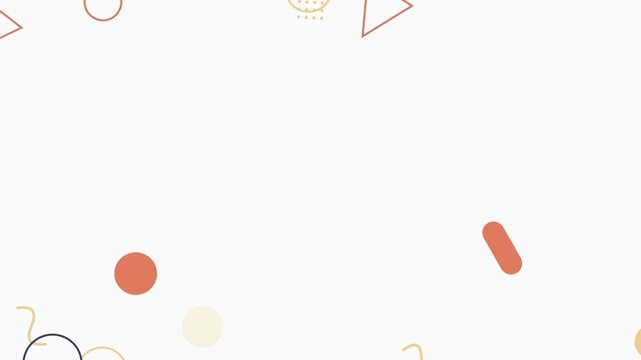 Memphis geometric shapes pattern motion background