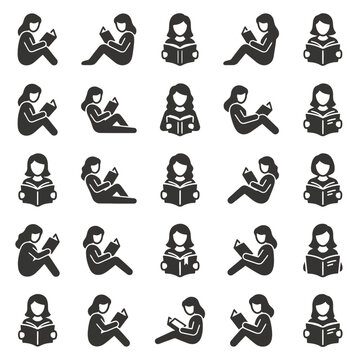 A woman reading book vector illustration