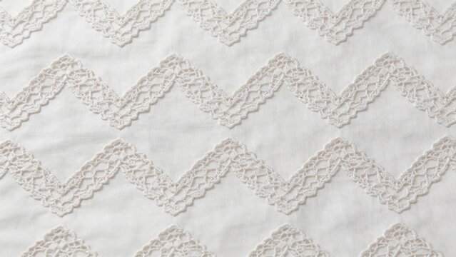 White fabric with lace pattern