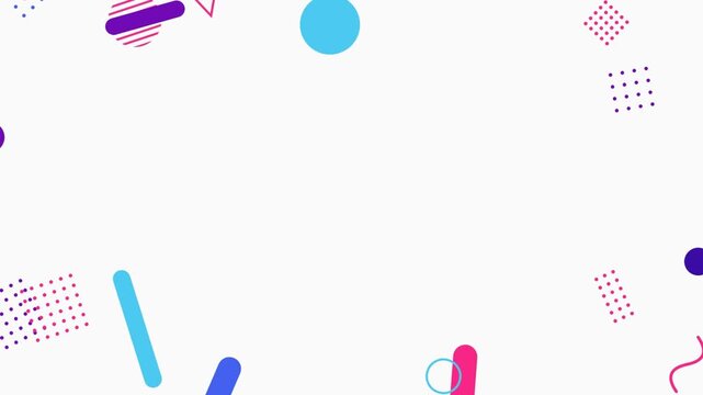 Abstract memphis geometric shapes motion graphic