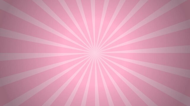 Pink sunburst background with radial light rays