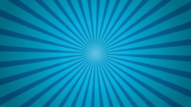 Blue sunburst background with radial light rays