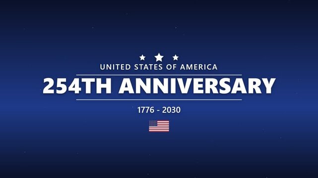 United states of america 254th anniversary motion