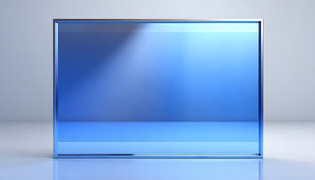 A realistic transparent shiny glossy glass panel with a light glare reflective surface effect, paired with a shiny transparent plastic panel.