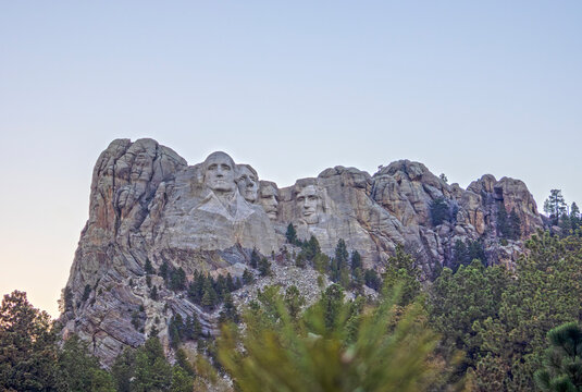 Mount Rushmore National Monument at sunset