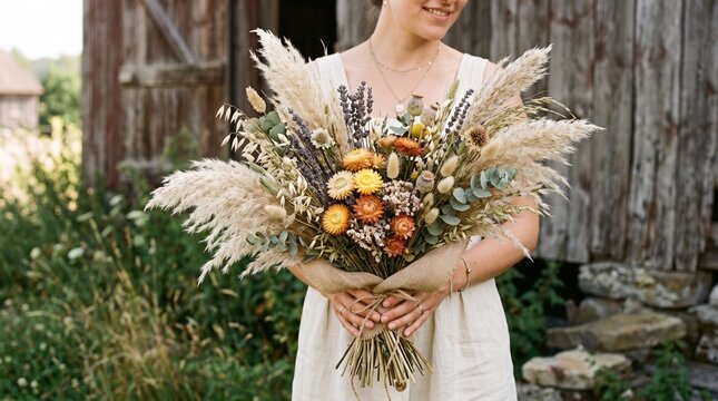 Dried flower bouquet