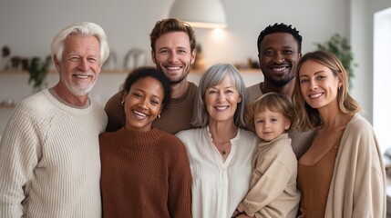 Obraz premium Multigenerational Family Representing DNA Inheritance and Genetic Traits