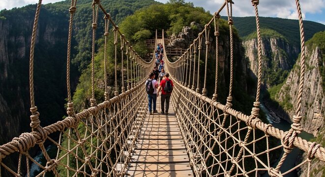 Suspension bridge adventure travel