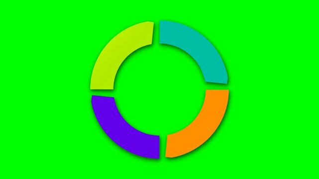 Colorful circular puzzle pieces forming an incomplete ring.