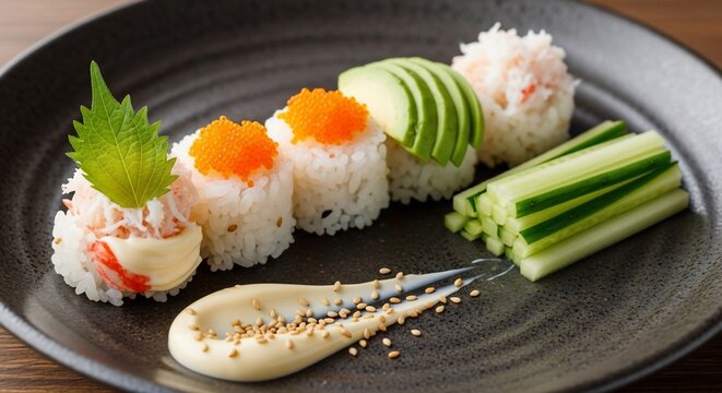 Sushi rolls arrangement
