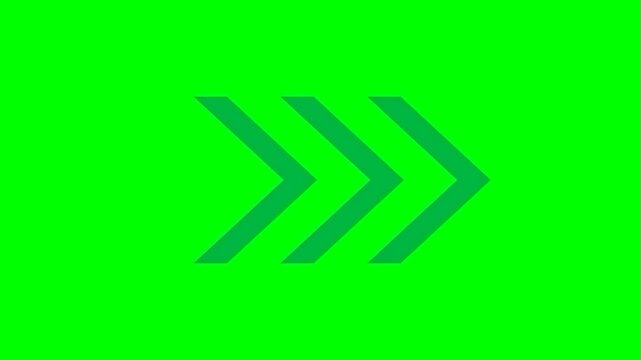 Green background with three gray arrows pointing right.