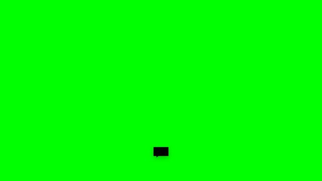 Solid green background with a small dark square in the center.