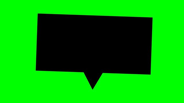 Black speech bubble icon on bright green background.