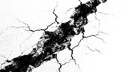 Fototapeta premium Deep crack in dry parched earth ground texture