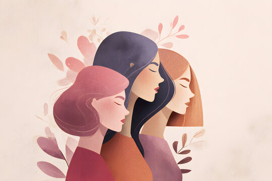 Celebrate the Journ&eacute;e Internationale des Droits de la Femme with this inspirational illustration. A beautifully simple AI generated image that is unique and beautifully simple in 4K.