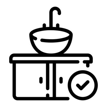 wash basin line icon