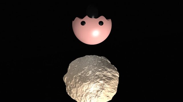 Mind blown emoji animation with exploding head revealing inner thoughts and abstract brain matter on a black background, representing shock and surprise.
